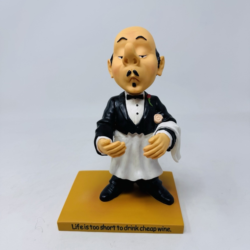 Waiter Bobble Head -‎ Carpe Vino "Life Is Too Short To Drink Cheap Wine"